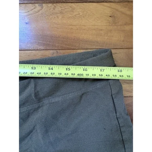 Eileen Fisher Greenish Brown Stretchy Elastic Waist Straight Leg Pants L Career